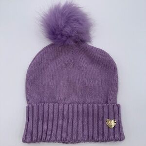 Betsy Johnson Knit Pom Beanie Lavender